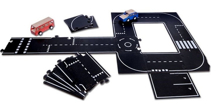 Ξύλινος Αυτοκινητόδρομος με 2 Οχήματα, BS Toys