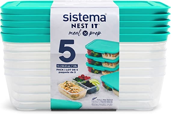 Αεροστεγή Δοχεία Τροφίμων 1.90lt 5 pack Nest It, Sistema