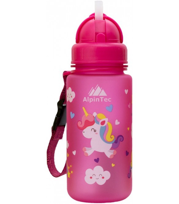 Παγούρι Ροζ Unicorn Με Καλαμάκι 400ml BPA Free, Alpin Tec