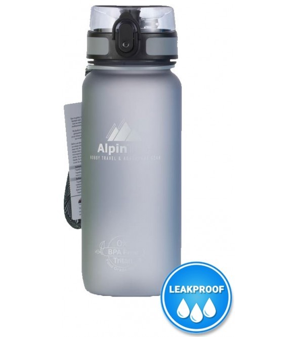 Παγούρι Γκρι 650ml με στόμιο BPA Free, Alpin Tec