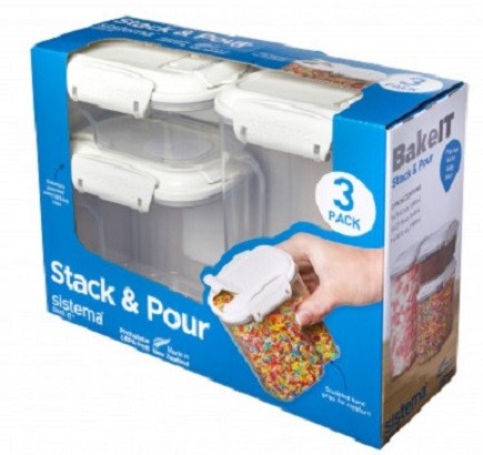 Δοχεία Bake IT Stack Pour 3 Pack, Sistema