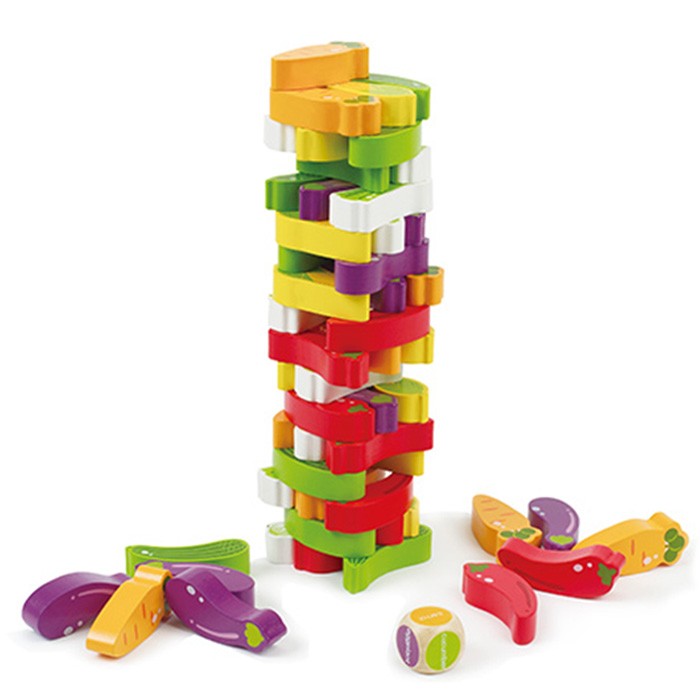 Πύργος Ισορροπίας Με Ζάρι Λαχανικά, Eva Toys
