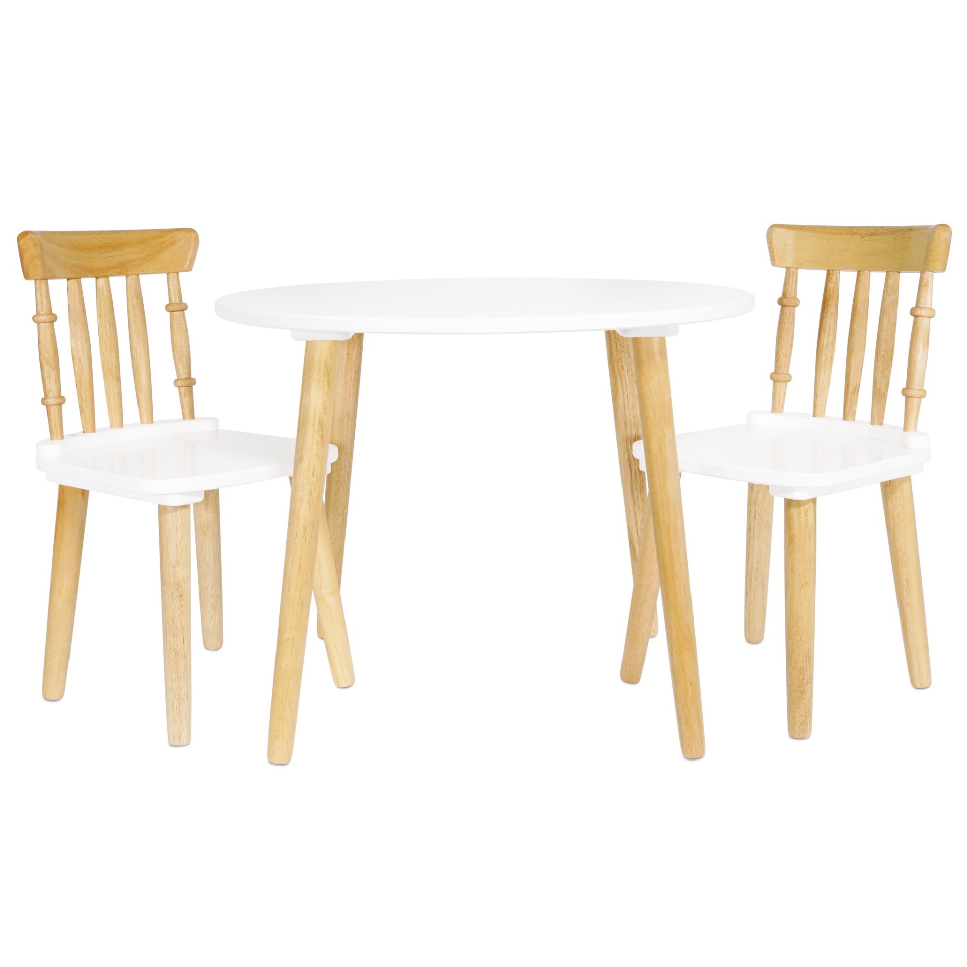 Ξύλινο Τραπέζι Στρογγυλό με 2 Καρέκλες Ασπρο, Le Toy Van