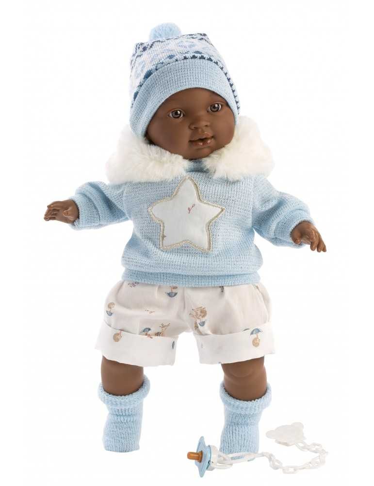 Κούκλα Μωρό Αγόρι Σκουρόχρωμο 38 εκ, Llorens
