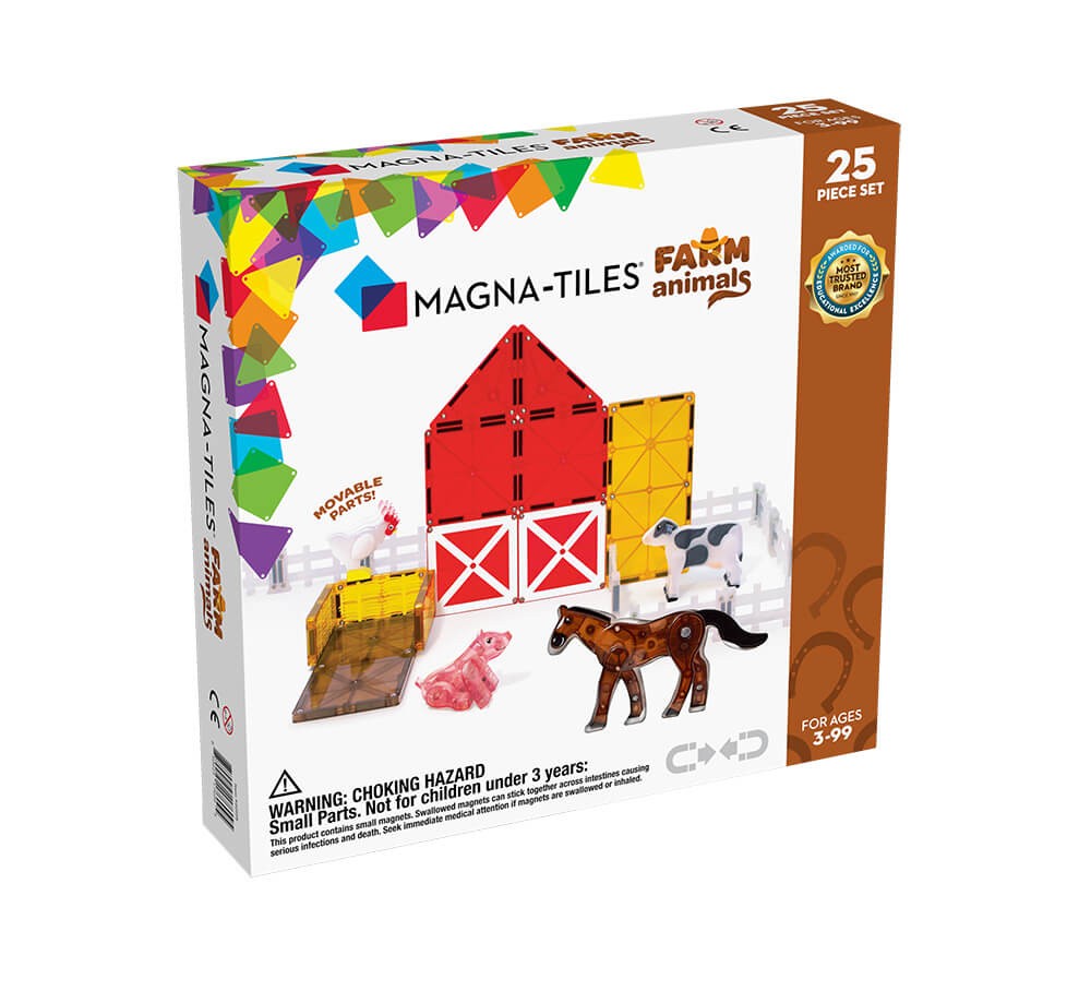 Μαγνητικά Πλακίδια Farm Animals 25τμχ, Magna-Tiles