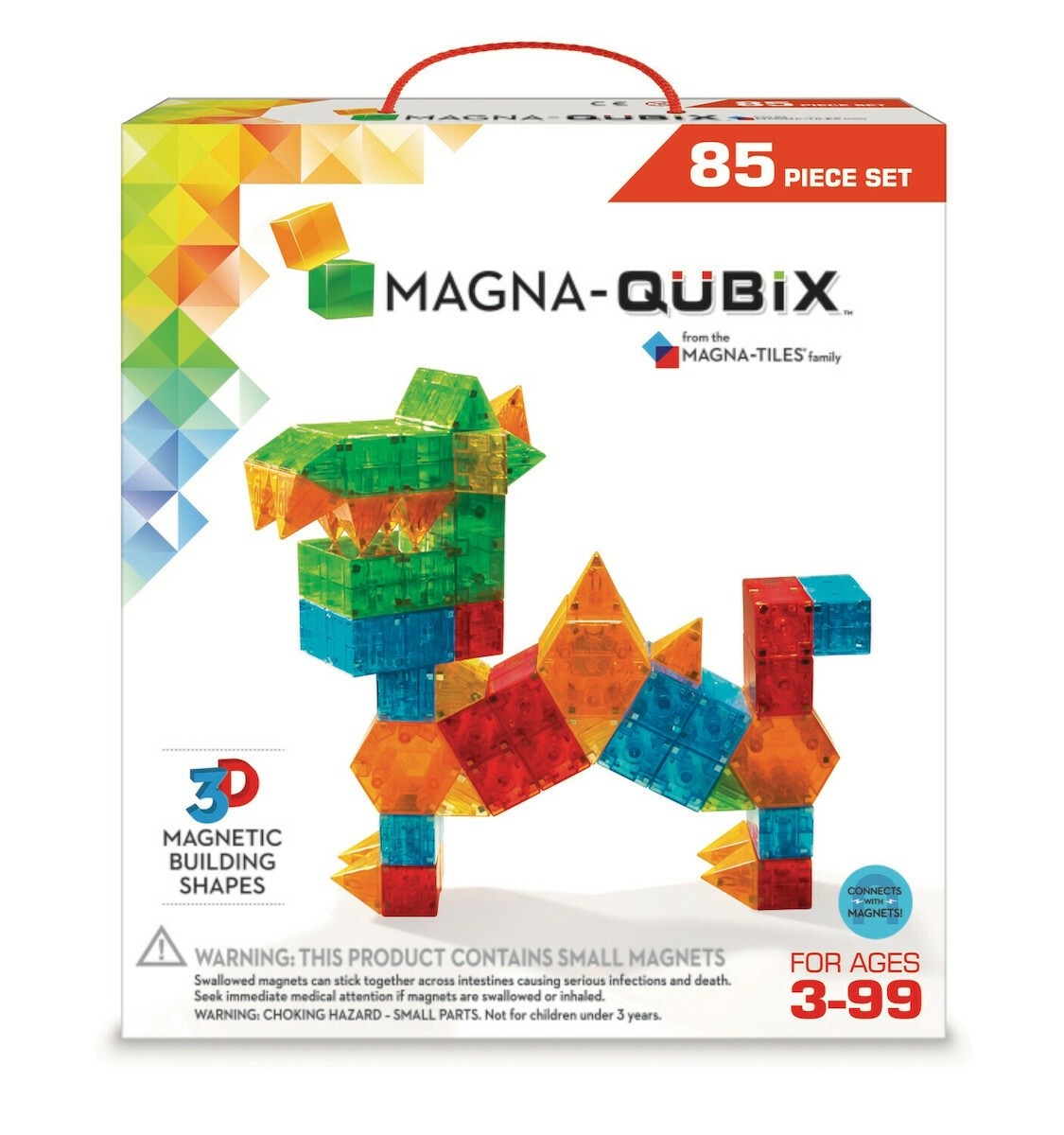 Μαγνητικό Παιχνίδι QuBix 85 τεμ, Magna-Tiles