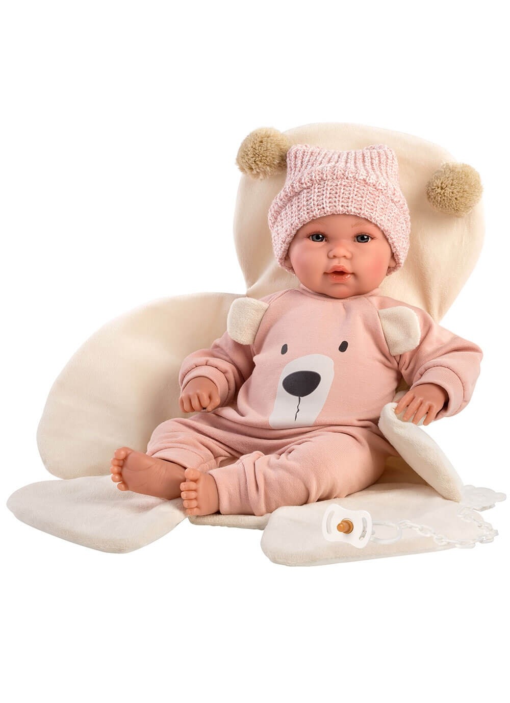 Κούκλα Μωρό 36εκ Ροζ Φόρμα Αρκουδίτσα Και Κουβέρτα, Llorens