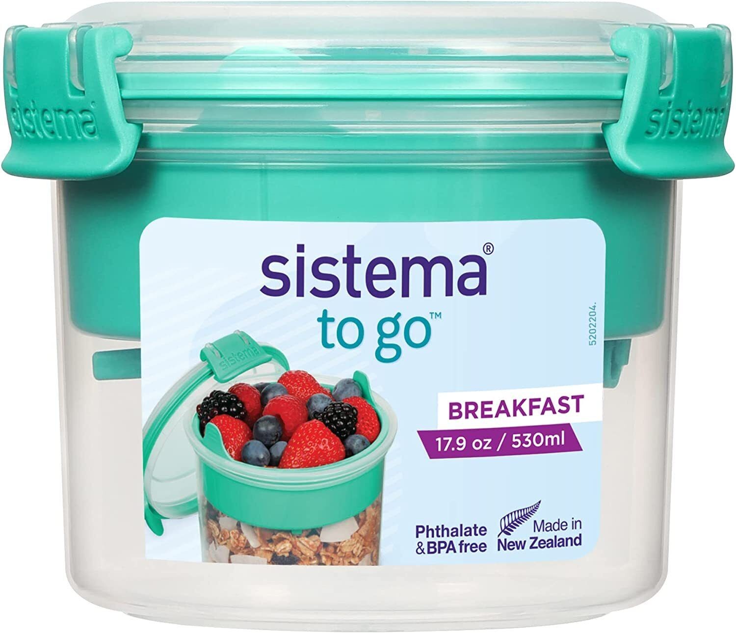 Δοχείο Φαγητού Πρωινού Μέντα Breakfast to Go 530 ml, Sistema