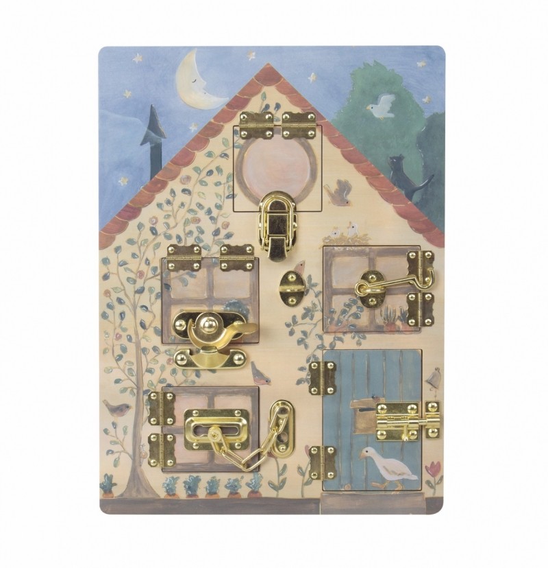 Ξύλινο Ταμπλό Δραστηριοτήτων με Κλειδαριές Rabbit House, Egmont Toys